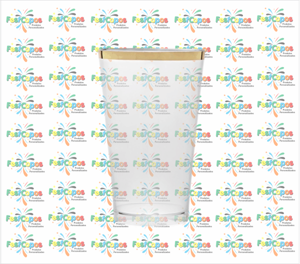 CALDERETA 400 ML TRANSPARENTE COM BORDA DOURADA