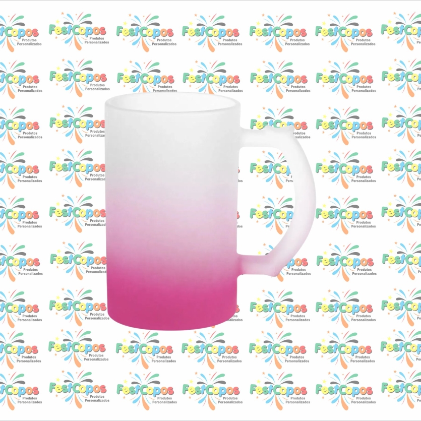 CANECA JATEADA VIDRO 450 ML PINK