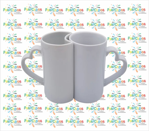 KIT CANECA I LOVE YOU C/ 2 ALÇA DE  CORAÇÃO