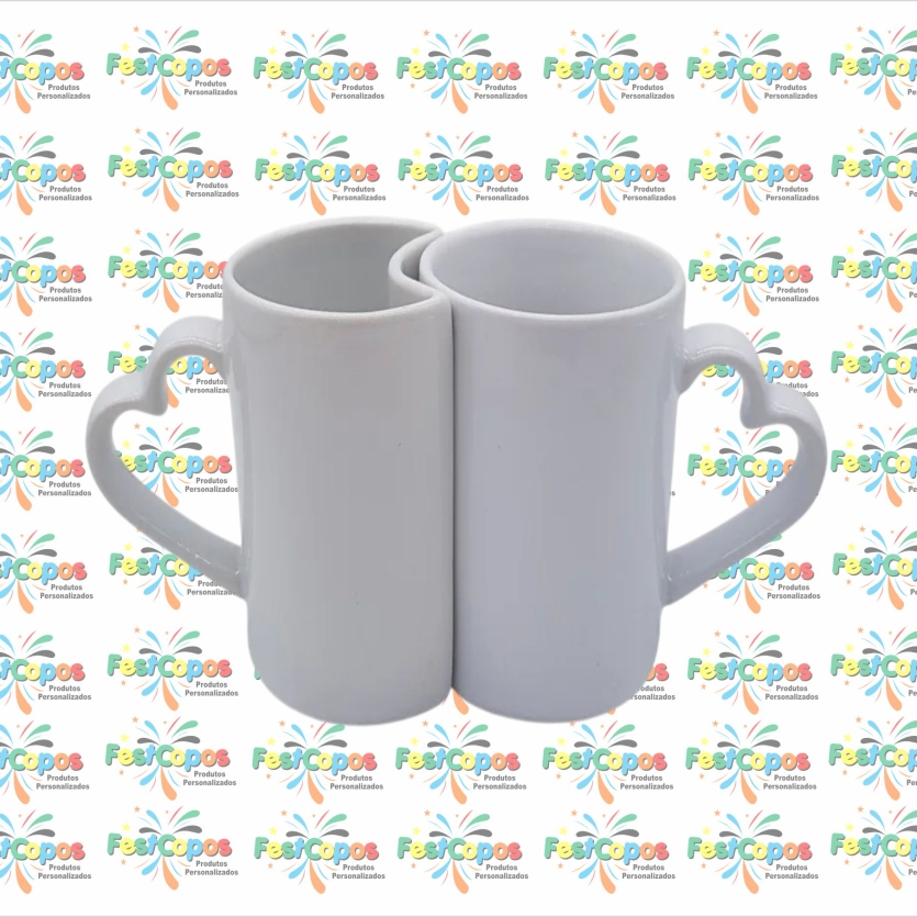 KIT CANECA I LOVE YOU C/ 2 ALÇA DE  CORAÇÃO