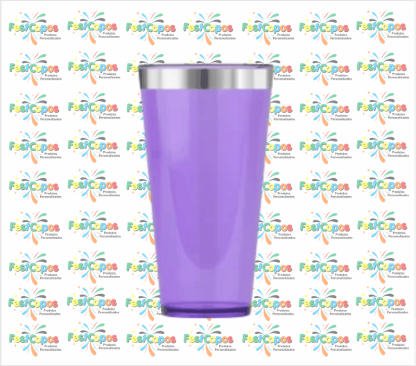 CALDERETA 400ml LILAS CRISTAL COM BORDA PRATA