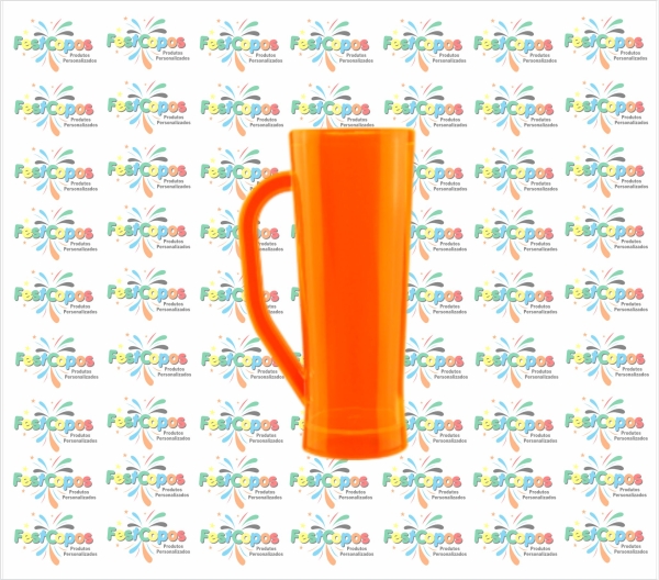 CANECA SLIM LARANJA NEON