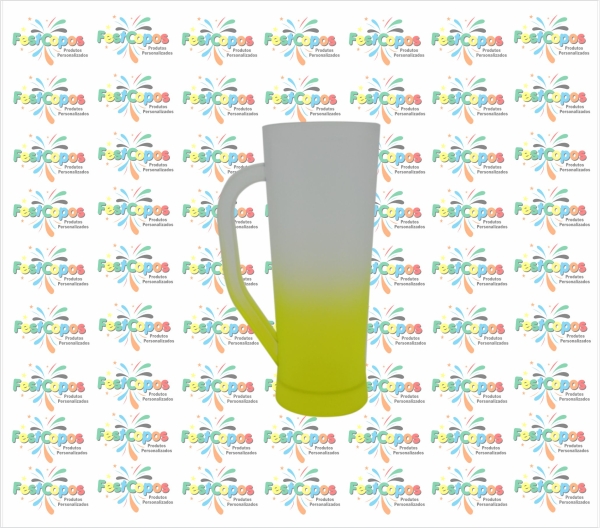 CANECA SLIM DEGRADE AMARELO NEON