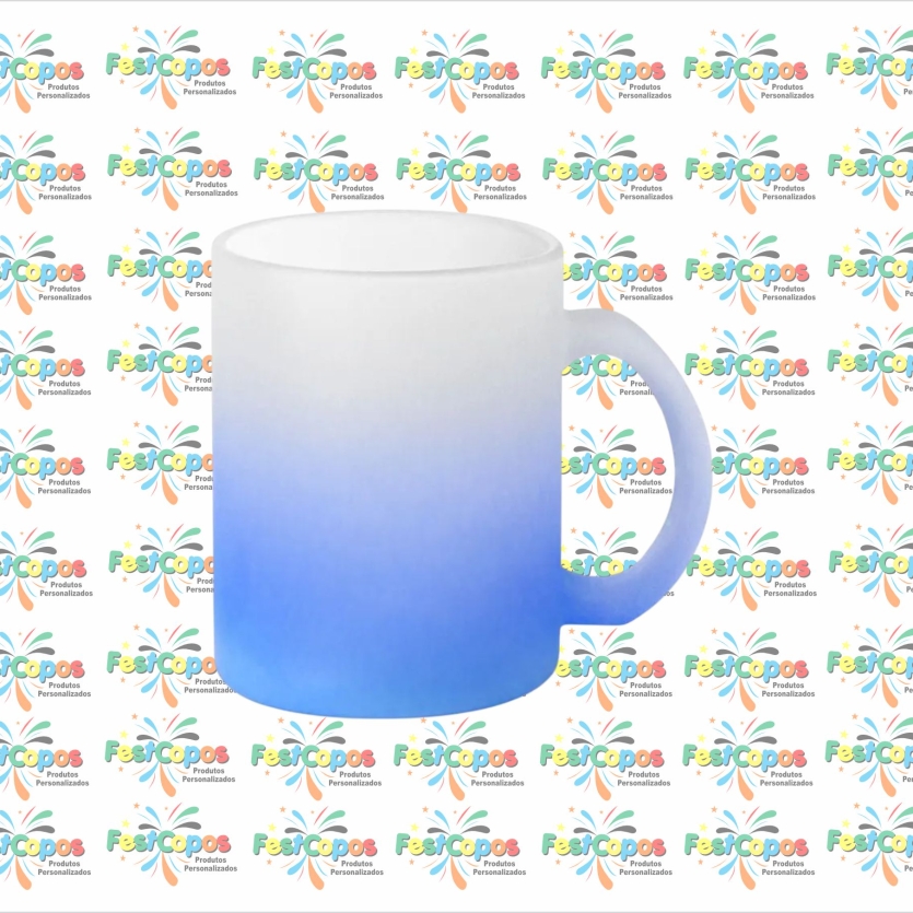 CANECA FOSCA VIDRO DEGRADE AZUL