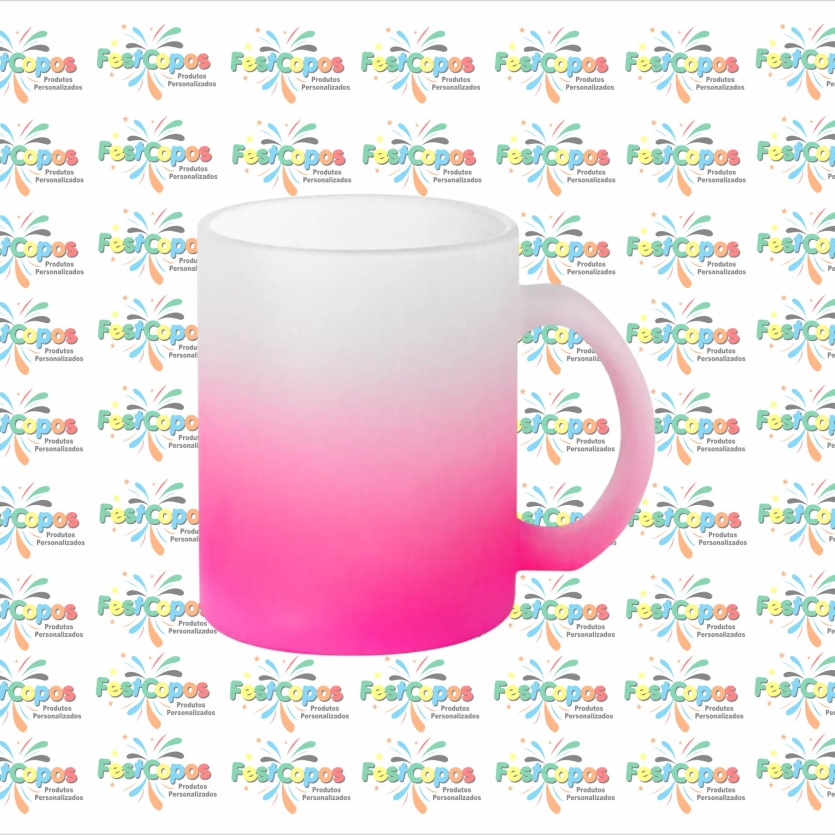 CANECA FOSCA VIDRO DEGRADÊ PINK