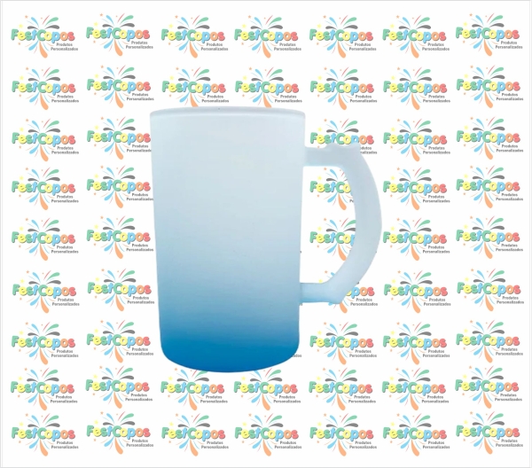 CANECA  VIDRO AZUL 450 ML CHOPP
