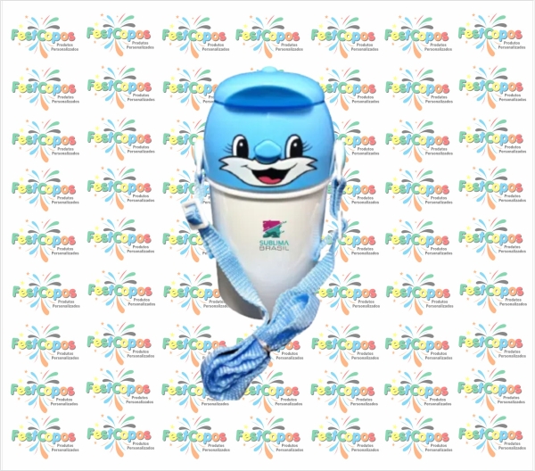 GARRAFA TAMPA ROSTINHO 400ML  AZUL CLARO