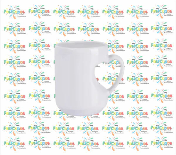 CANECA DE PORCELANA 325 ML ALÇA\ CORPO CORAÇÃO BRANCA