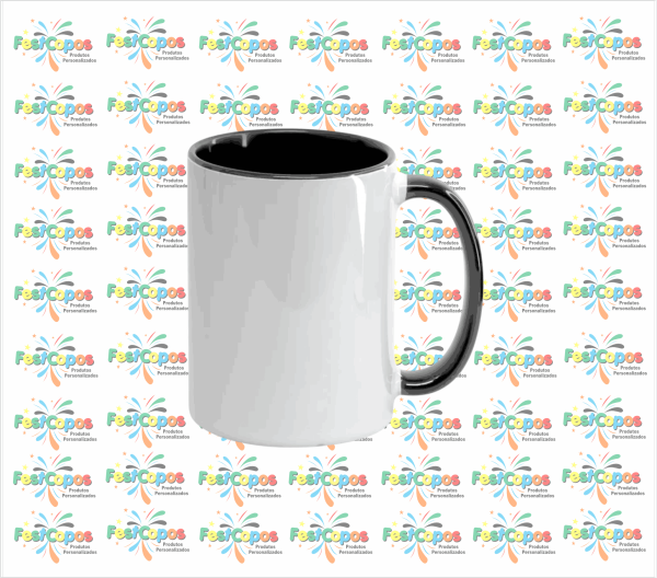 CANECA DE PORCELANA  325 ML INTERIOR PRETO