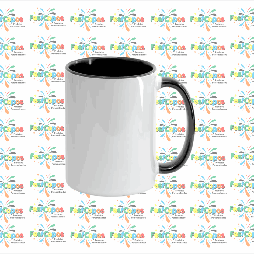 CANECA DE PORCELANA  325 ML INTERIOR PRETO