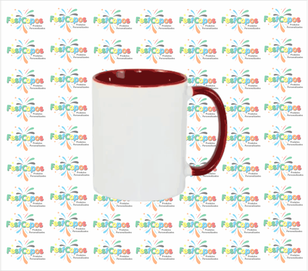 CANECA DE PORCELANA  325 ML INTERIOR BORDO