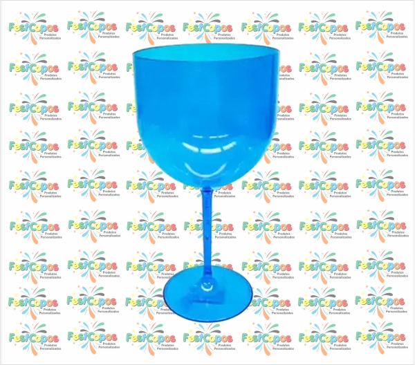 TAÇA DE GIN  AZUL TRANSLUCIDO