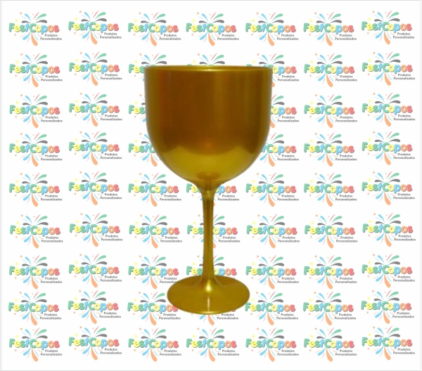 TAÇA DE GIN DOURADA