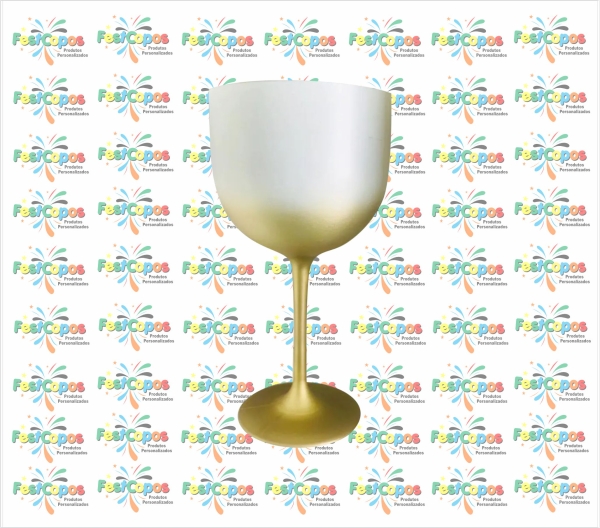 TAÇA DE GIN DEGRADÊ DOURADA