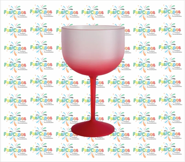 TAÇA DE GIN DEGRADÊ VERMELHA
