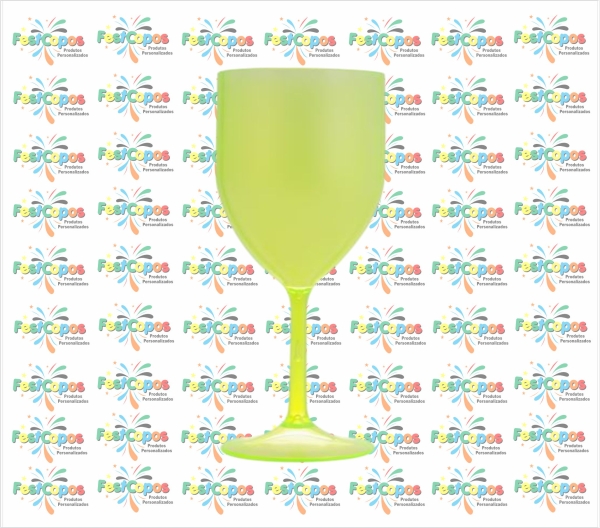 TAÇA DE VINHO 400ML  AMARELO NEON