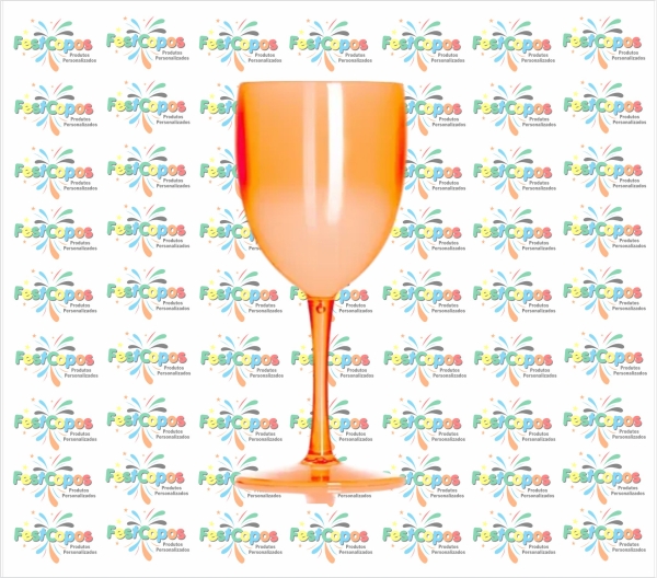 TAÇA DE VINHO 400ML  LARANJA  NEON