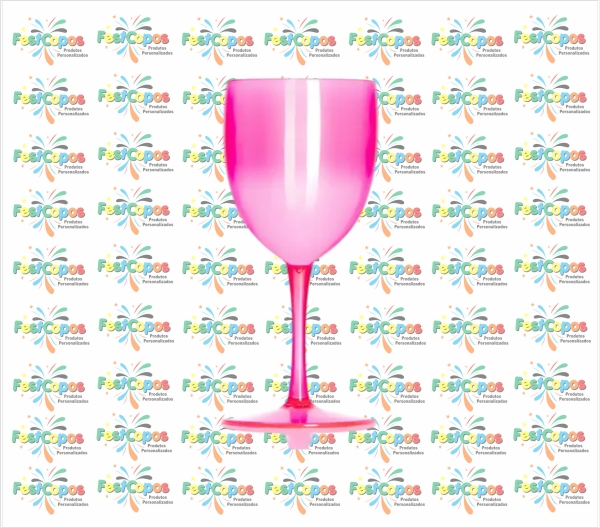TAÇA DE VINHO 400ML  ROSA NEON