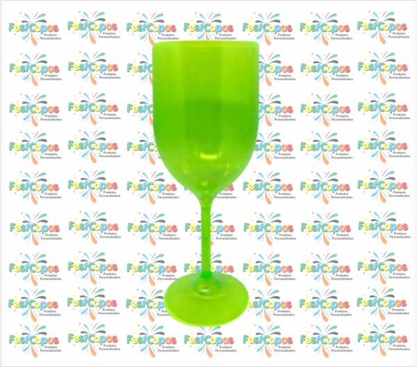 TAÇA DE VINHO 400ML  VERDE NEON